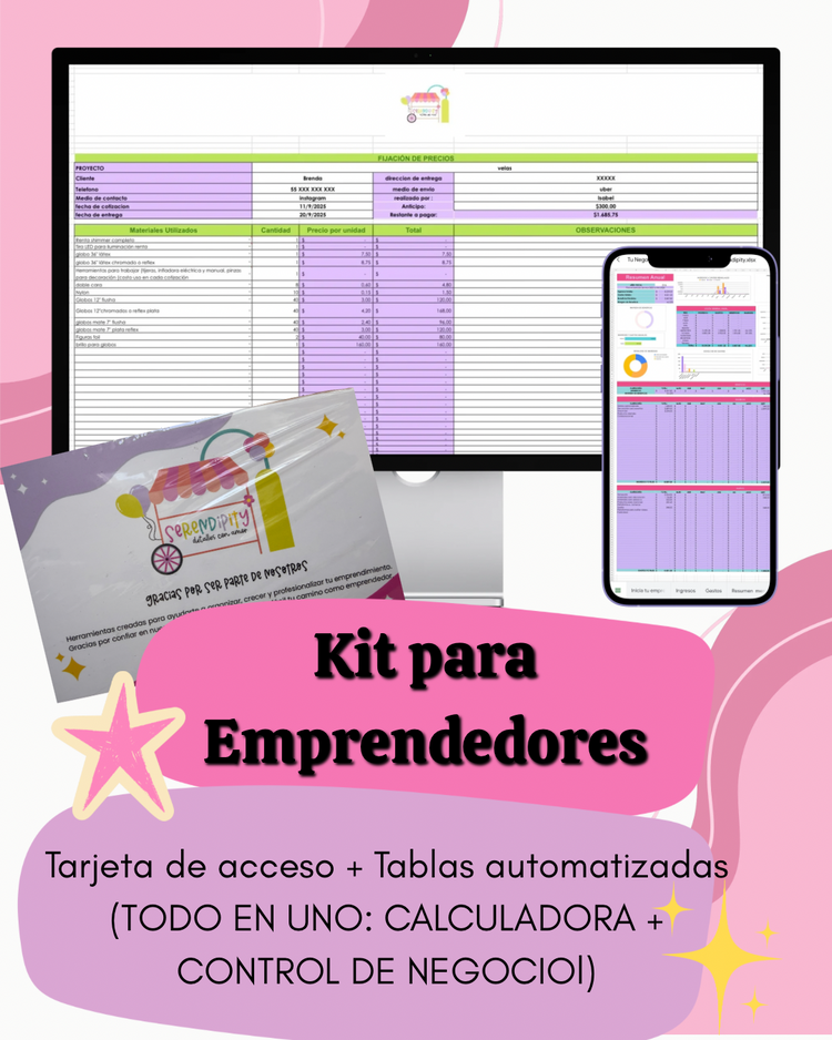 Kit para Emprendedores de Serendipity: calculadora y control de ingresos y gastos